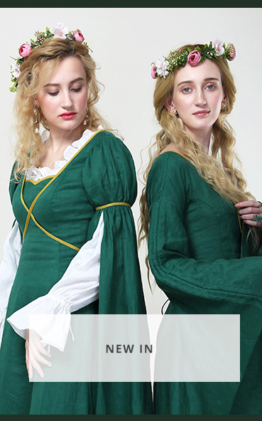 Women's Witch Costume Flared Sleeve Medieval Guam